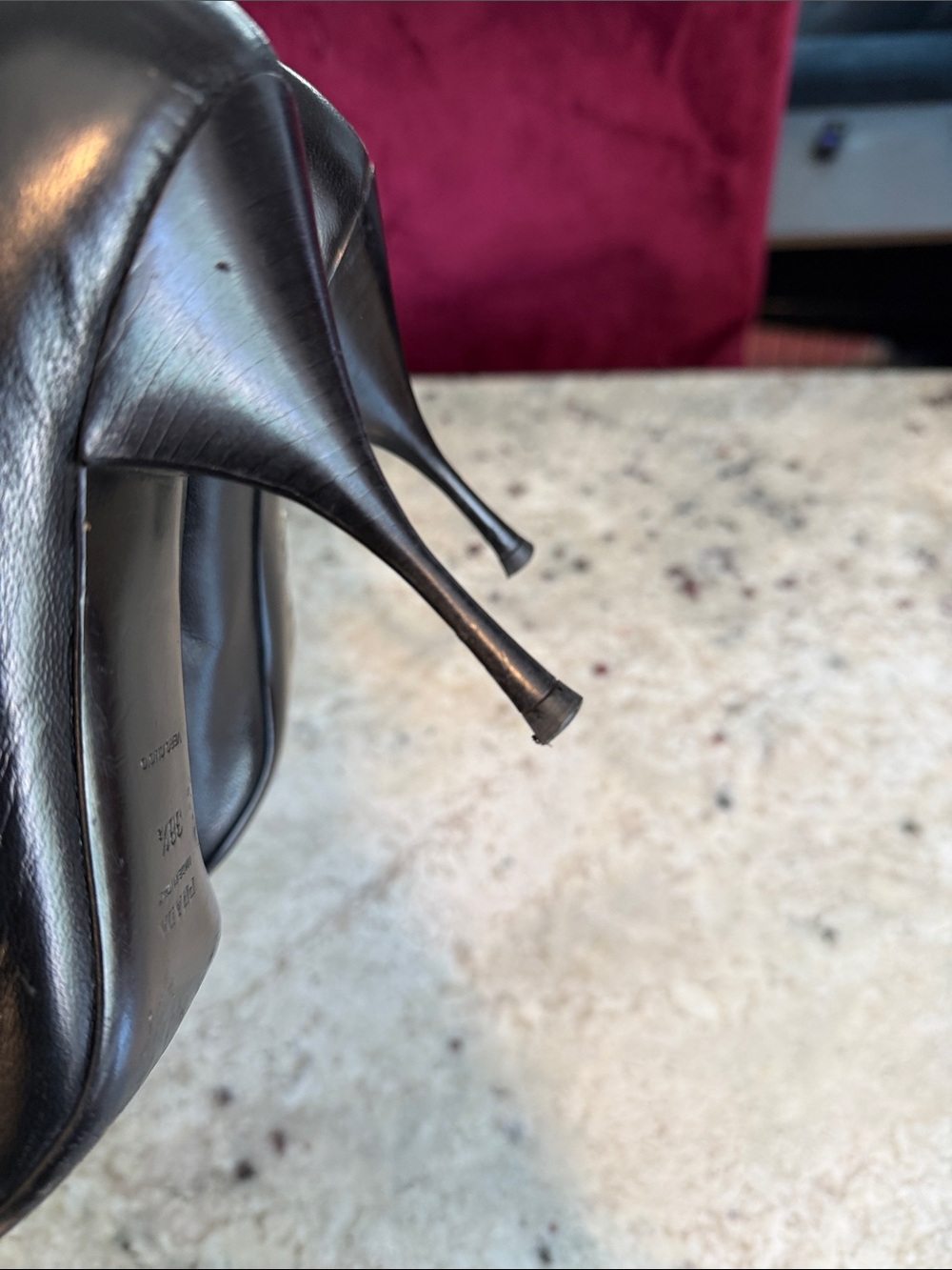 Prada Black Leather Pointed-Toe Heels - Picture 8 of 13